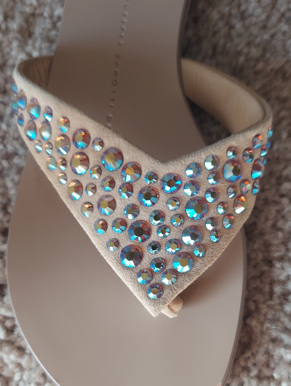 Giueseppe Zanotti Suede Crystal Embellishment Slides Sandals 37 US 7 $695 - Picture 6 of 6
